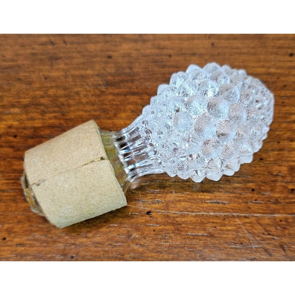Beautiful Satin Glass Bottle Stopper Pine Cone Look 3.75"